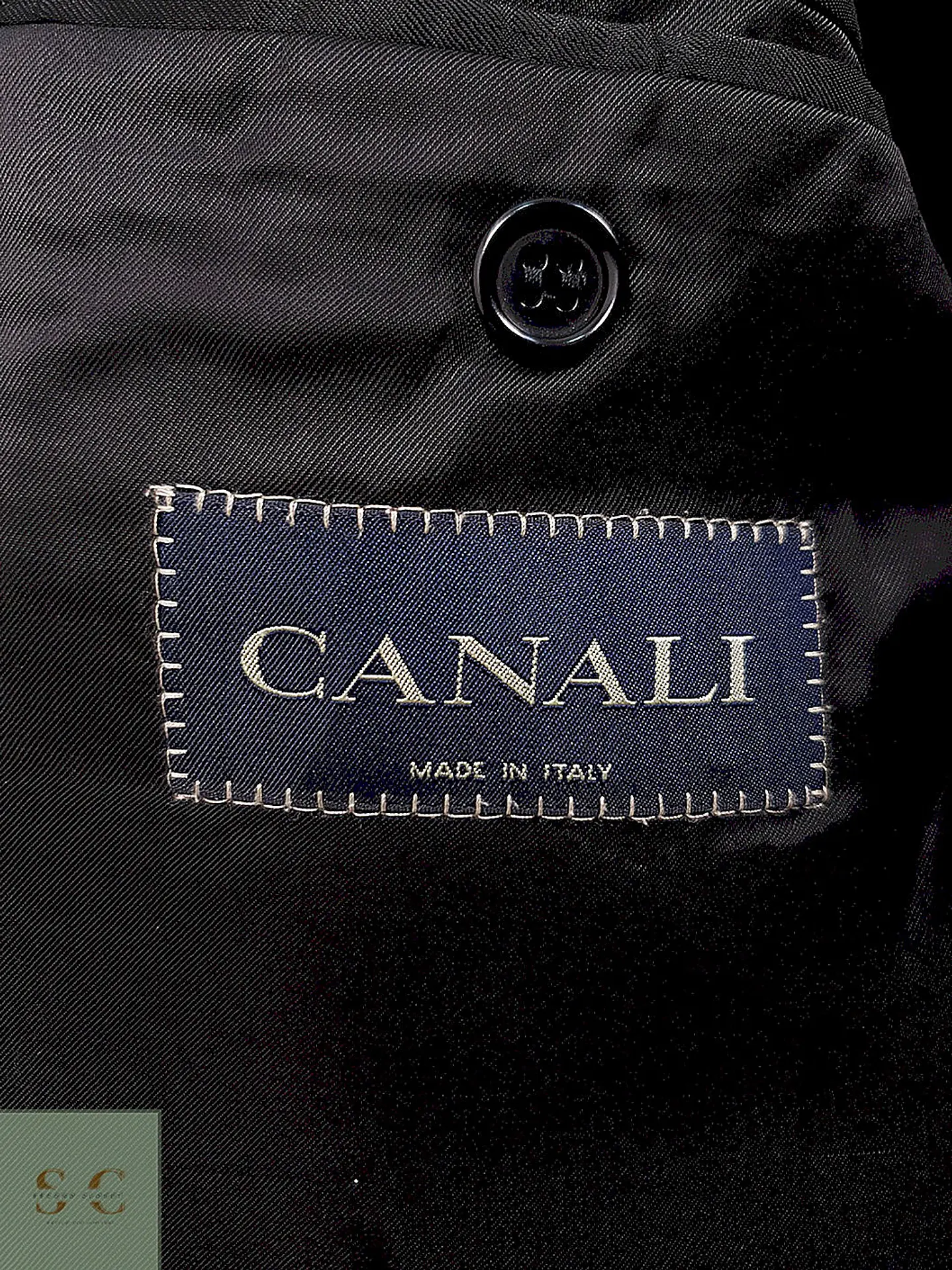 Blazer Canali Negro Raya Diplomática Lana Sastrería Italiana Talla L 12