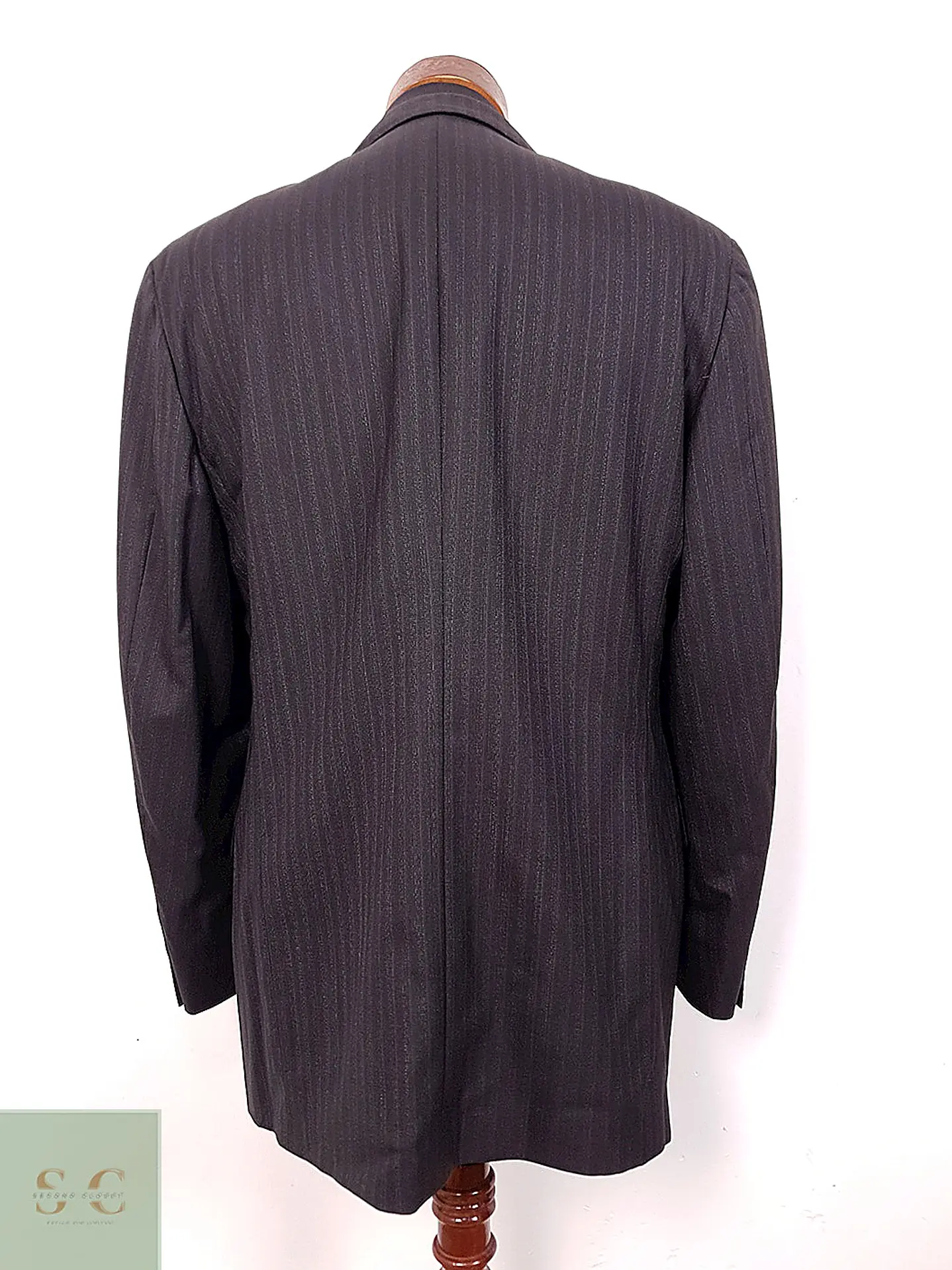 Blazer Canali Negro Raya Diplomática Lana Sastrería Italiana Talla L 16