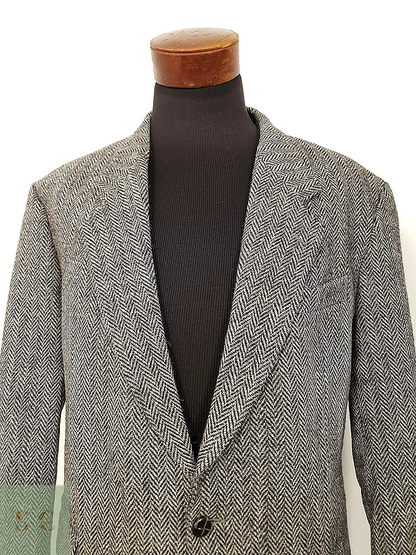 Blazer Harris Chaqueta lana Tweed Gris Espiga – 100% Lana – Talla XL 4
