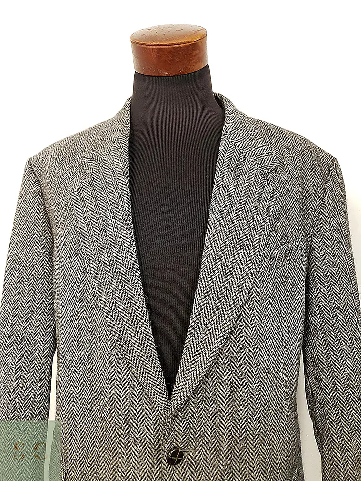 Blazer Harris Chaqueta lana Tweed Gris Espiga – 100% Lana – Talla XL 4