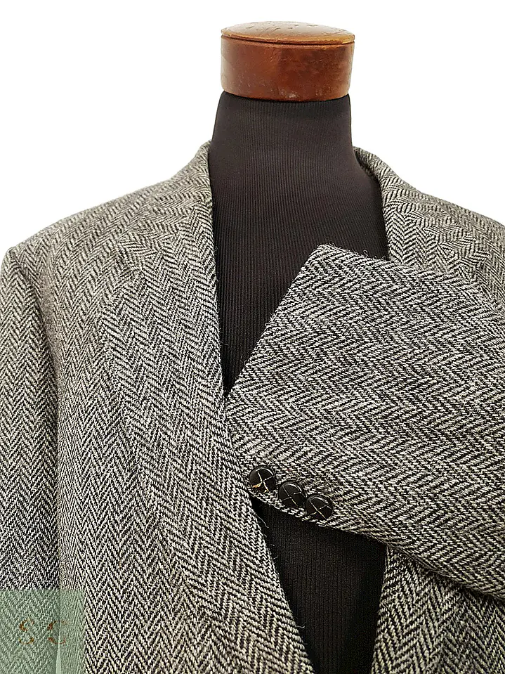 Blazer Harris Chaqueta lana Tweed Gris Espiga – 100% Lana – Talla XL 5