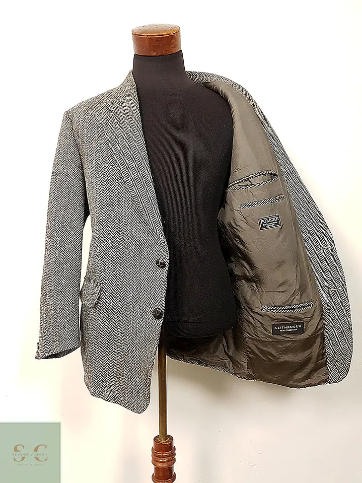 Blazer Harris Chaqueta lana Tweed Gris Espiga – 100% Lana – Talla XL 6