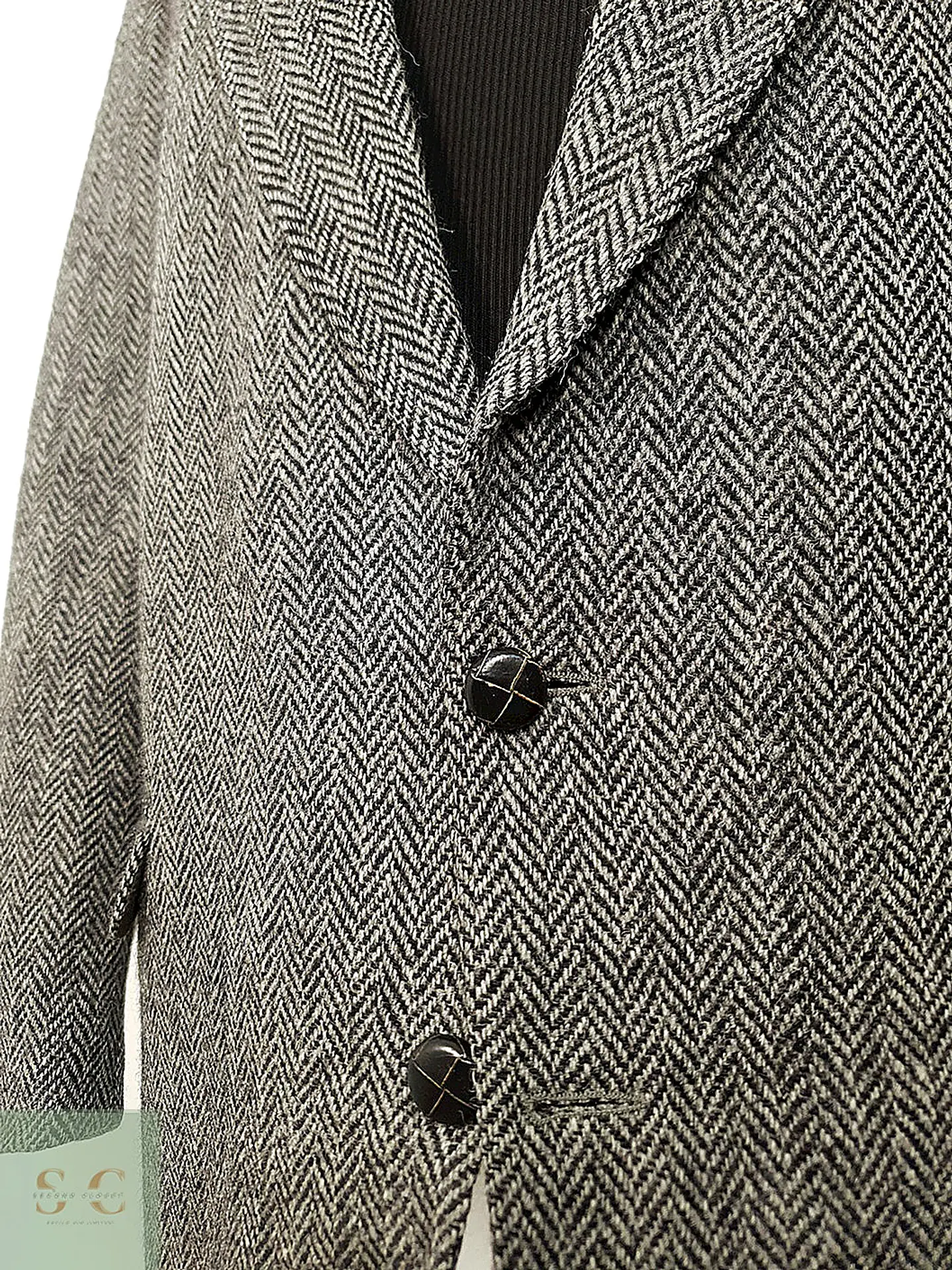 Blazer Harris Chaqueta lana Tweed Gris Espiga – 100% Lana – Talla XL 8