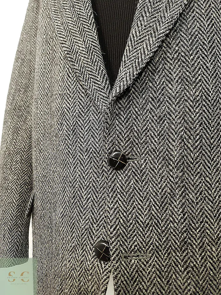 Blazer Harris Chaqueta lana Tweed Gris Espiga – 100% Lana – Talla XL 8