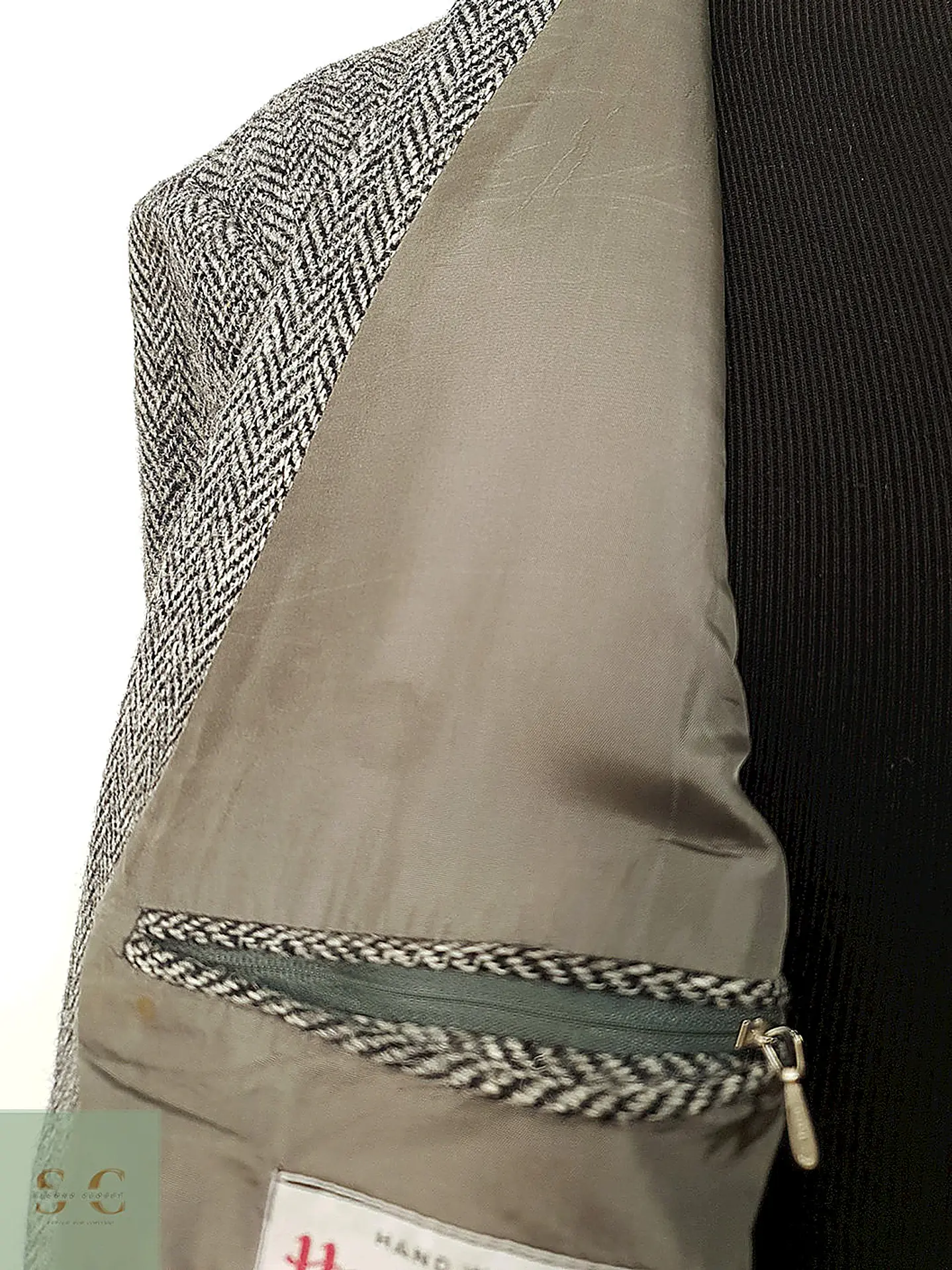 Blazer Harris Chaqueta lana Tweed Gris Espiga – 100% Lana – Talla XL 9