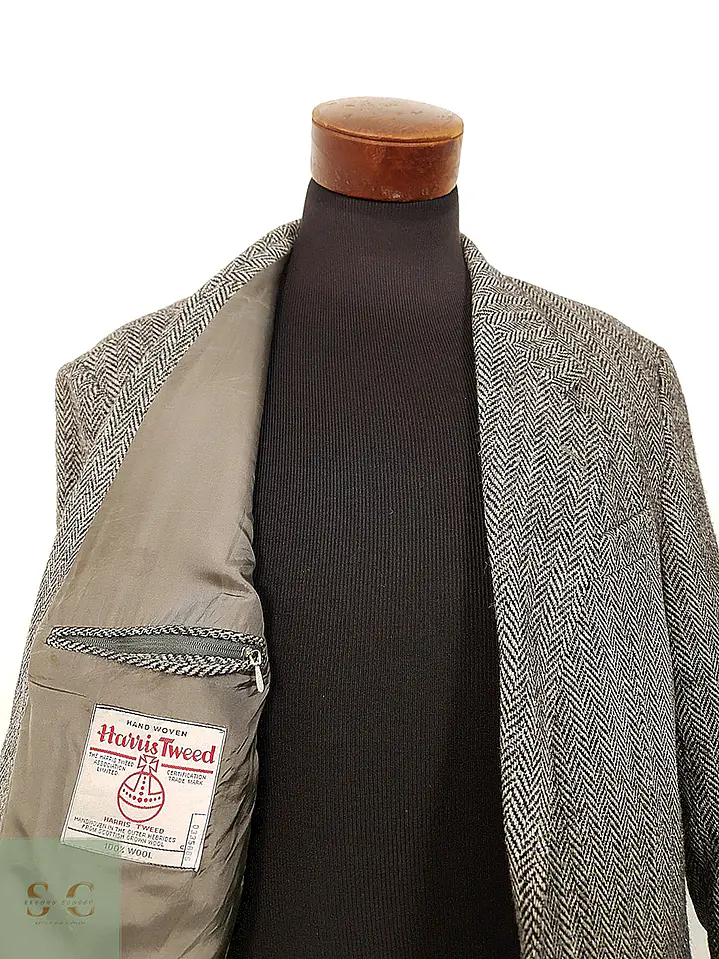 Blazer Harris Chaqueta lana Tweed Gris Espiga – 100% Lana – Talla XL 11