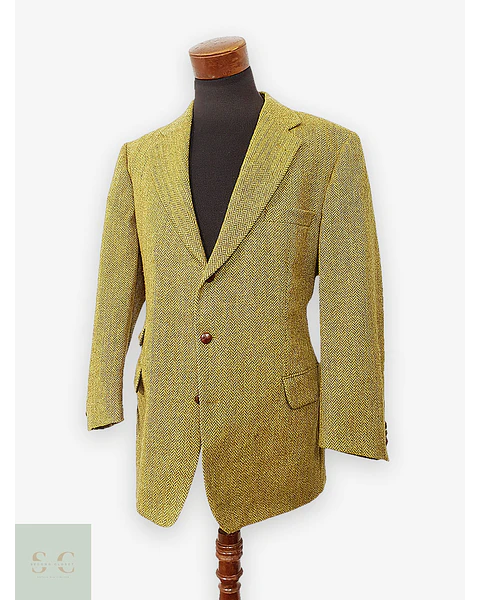 Blazer Sor Alexanders of Scotland Tweed Dorado Lana Virgen - Talla L