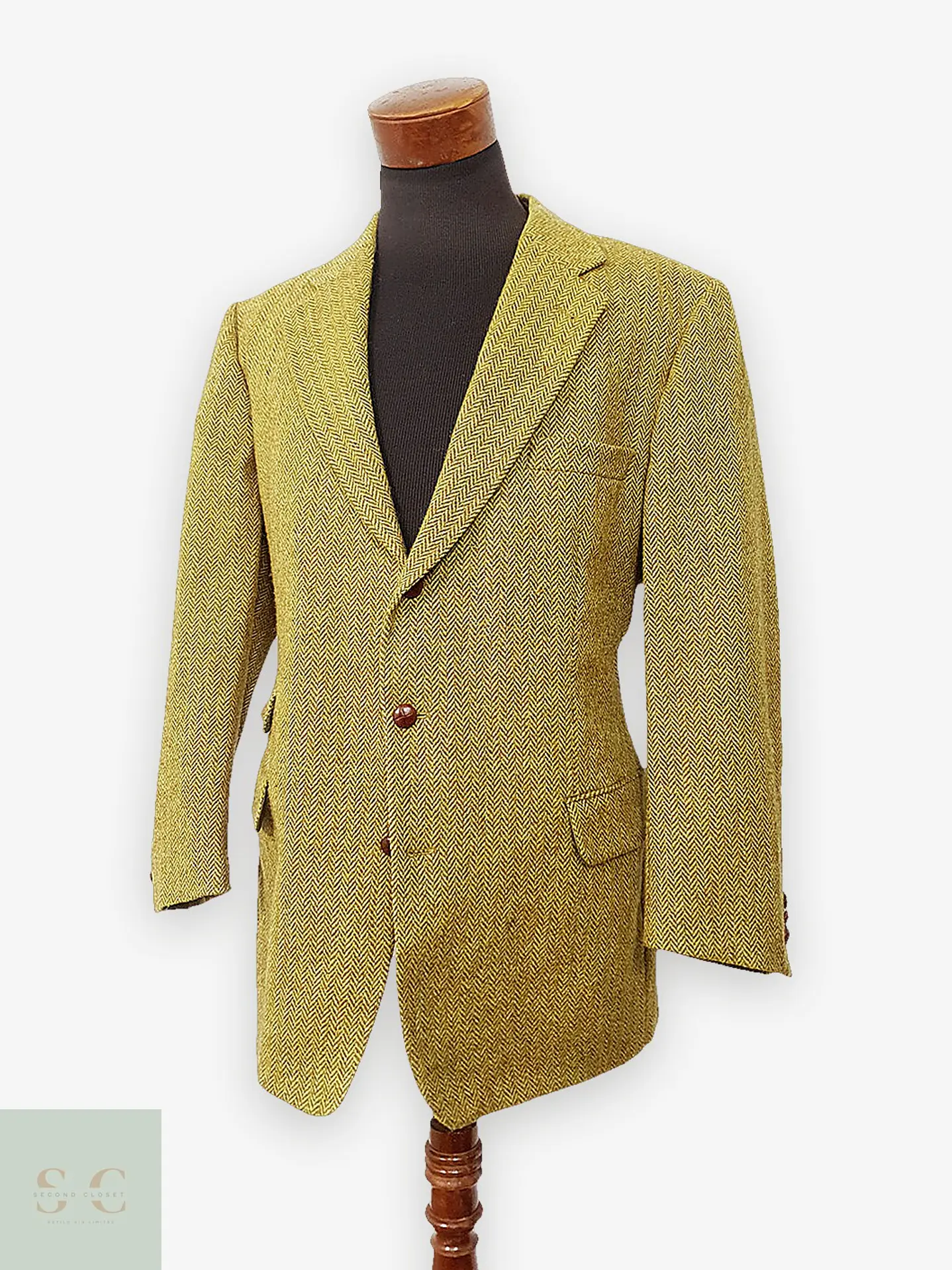 Blazer Sor Alexanders of Scotland Tweed Dorado Lana Virgen - Talla L 1