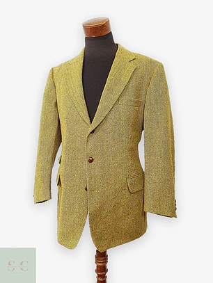 Blazer Sor Alexanders of Scotland Tweed Dorado Lana Virgen - Talla L