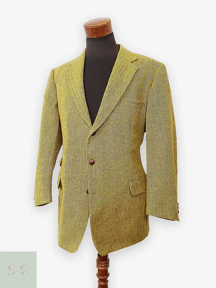 Blazer Sor Alexanders of Scotland Tweed Dorado Lana Virgen - Talla L 1