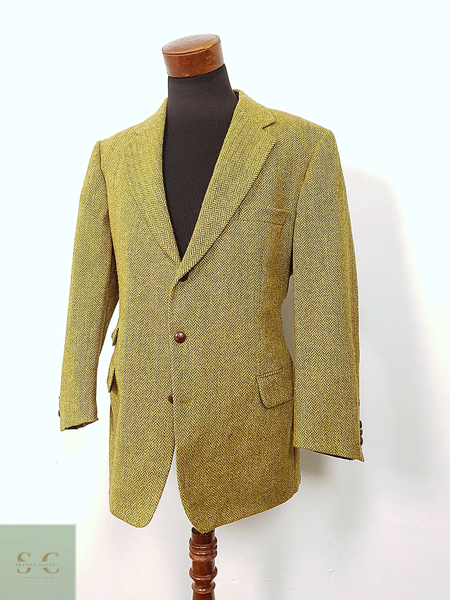 Blazer Sor Alexanders of Scotland Tweed Dorado Lana Virgen - Talla L 2