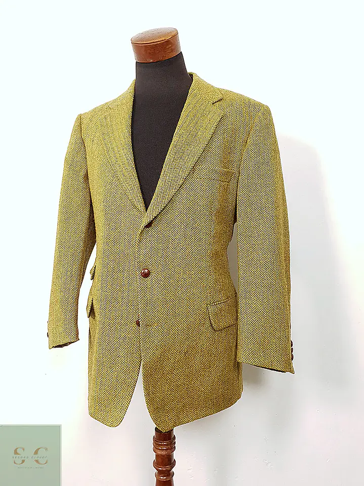 Blazer Sor Alexanders of Scotland Tweed Dorado Lana Virgen - Talla L 2