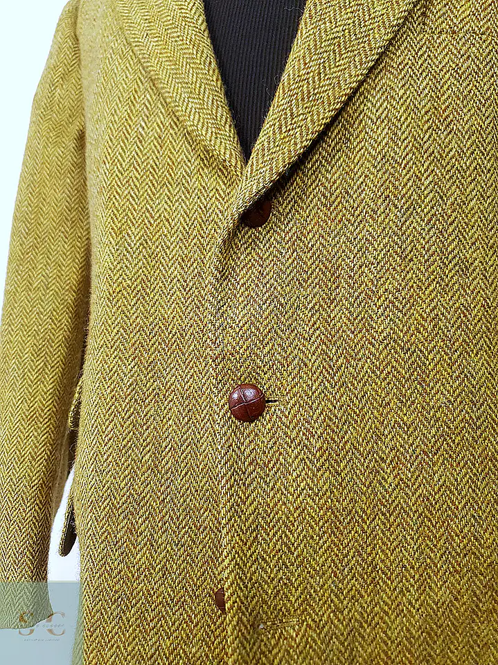 Blazer Sor Alexanders of Scotland Tweed Dorado Lana Virgen - Talla L 4