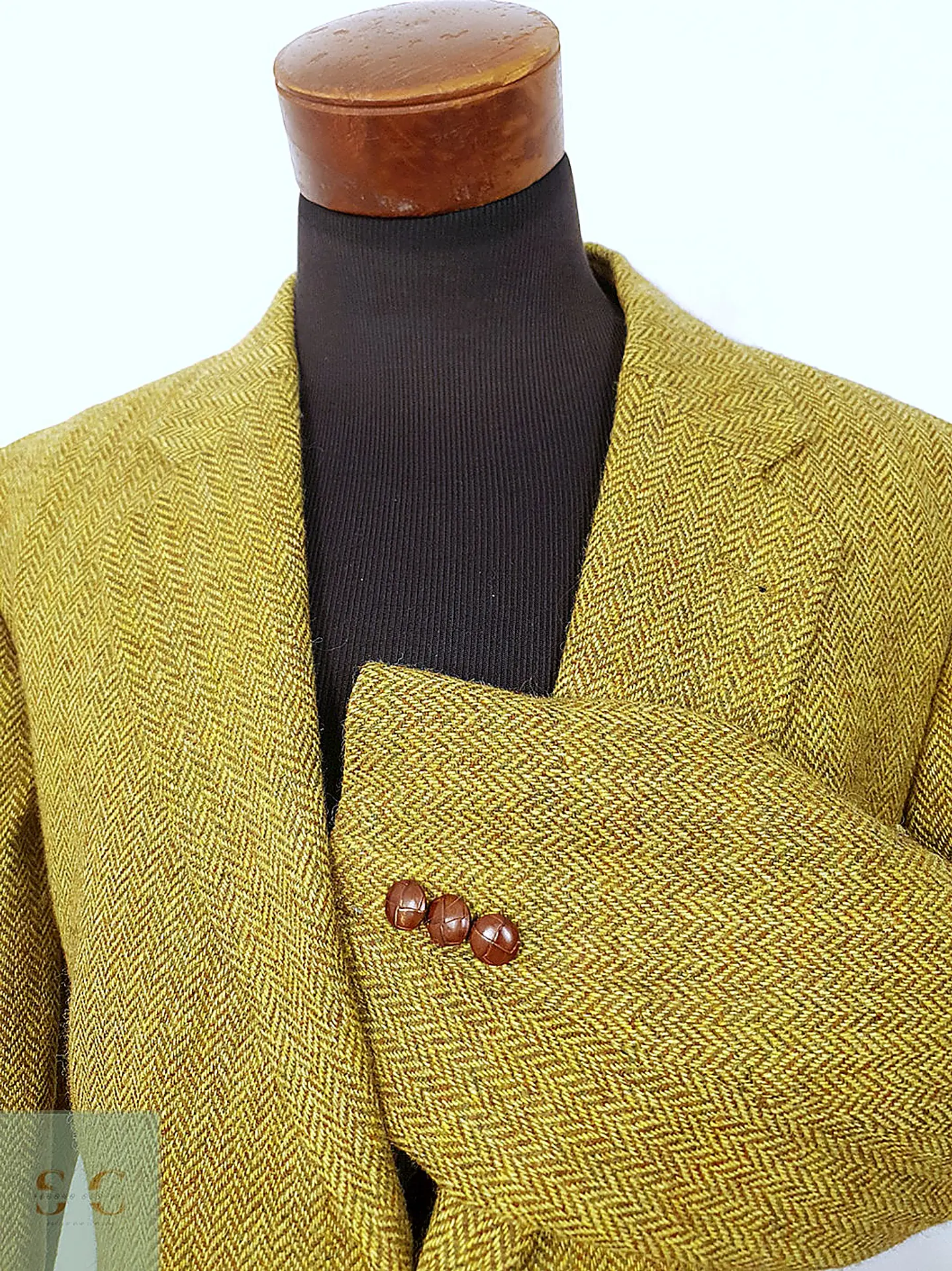 Blazer Sor Alexanders of Scotland Tweed Dorado Lana Virgen - Talla L 7