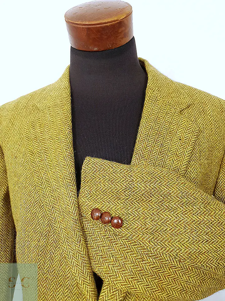 Blazer Sor Alexanders of Scotland Tweed Dorado Lana Virgen - Talla L 7