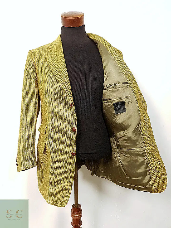 Blazer Sor Alexanders of Scotland Tweed Dorado Lana Virgen - Talla L 8