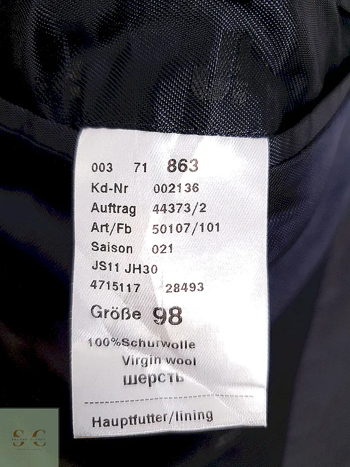 Blazer Joop! Plomo Oscuro 100% Lana Virgen Talla ML 13