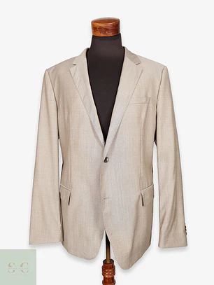Blazer Hugo Boss Beige – Reda Super 110's – 100% Lana Virgen – Talla 2XL