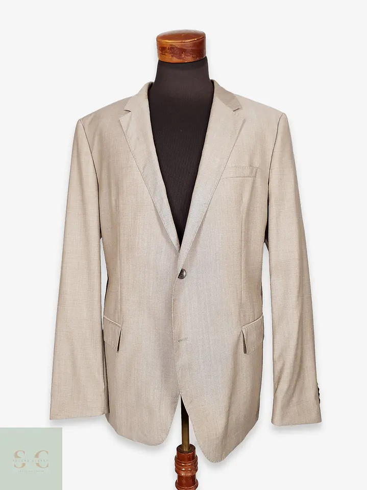 Blazer Hugo Boss Beige – Reda Super 110's – 100% Lana Virgen – Talla 2XL 1