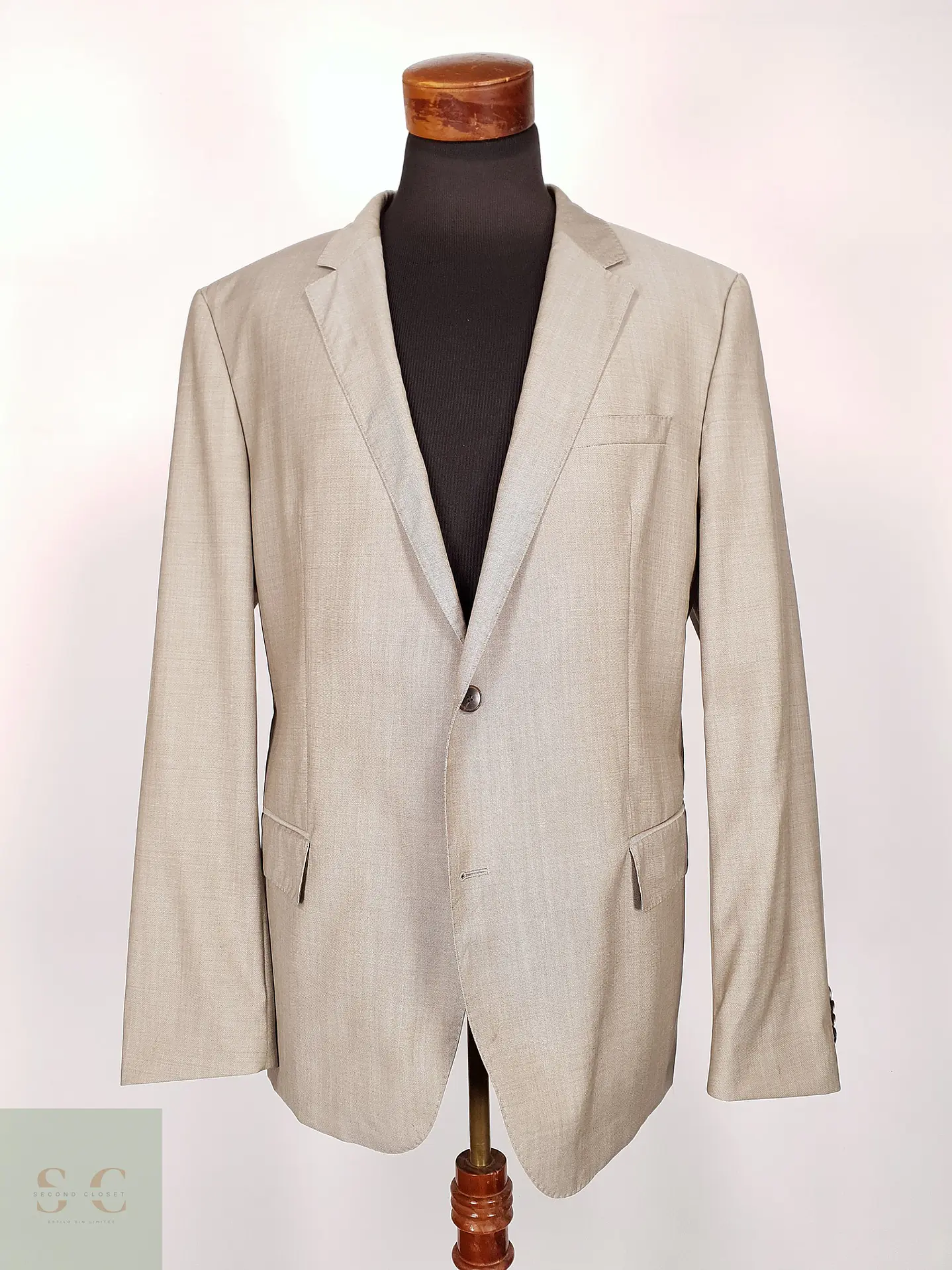 Blazer Hugo Boss Beige – Reda Super 110's – 100% Lana Virgen – Talla 2XL 2