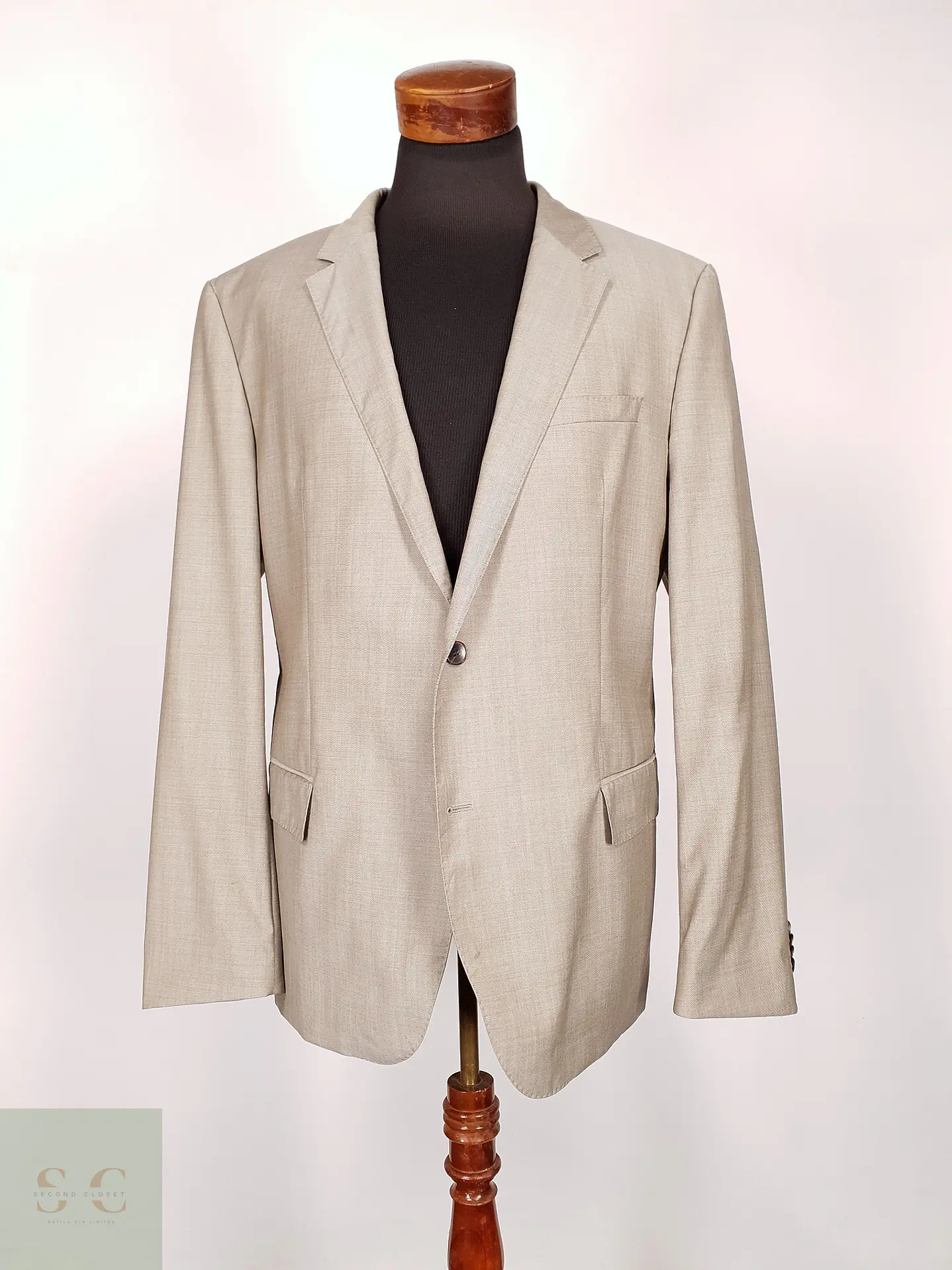 Blazer Hugo Boss Beige – Reda Super 110's – 100% Lana Virgen – Talla 2XL 3