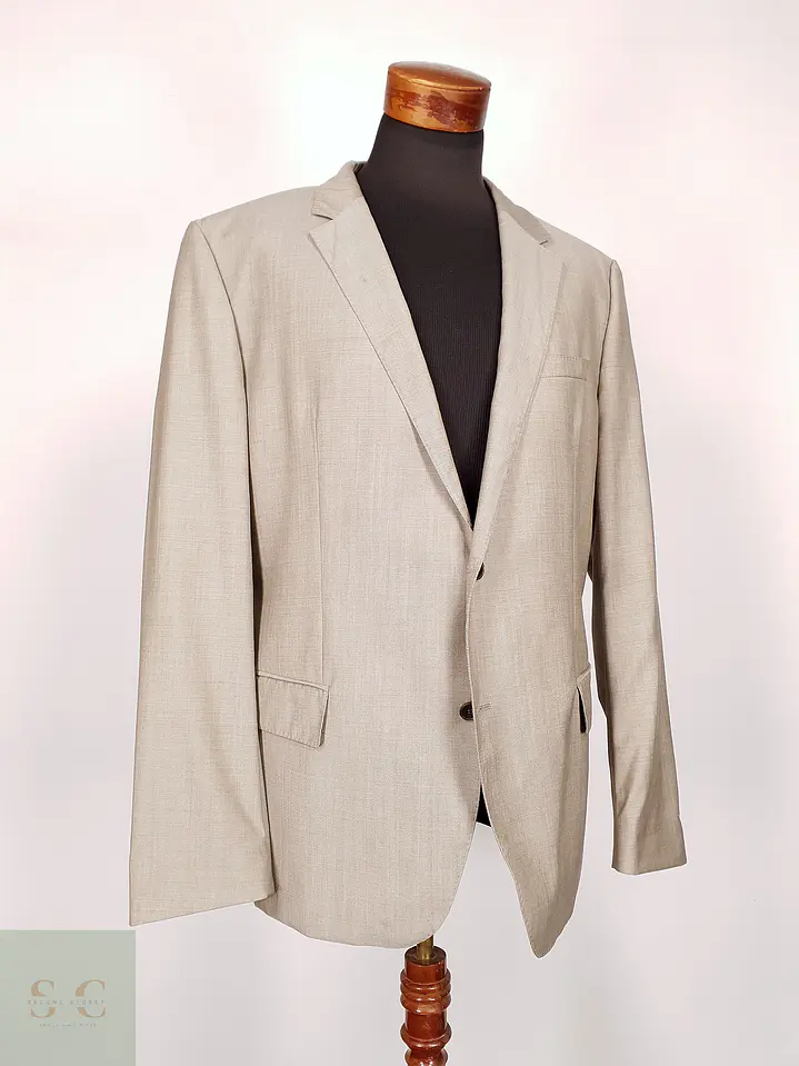 Blazer Hugo Boss Beige – Reda Super 110's – 100% Lana Virgen – Talla 2XL 4