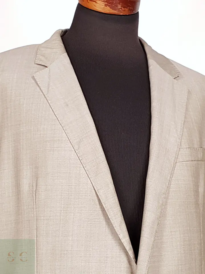 Blazer Hugo Boss Beige – Reda Super 110's – 100% Lana Virgen – Talla 2XL 5