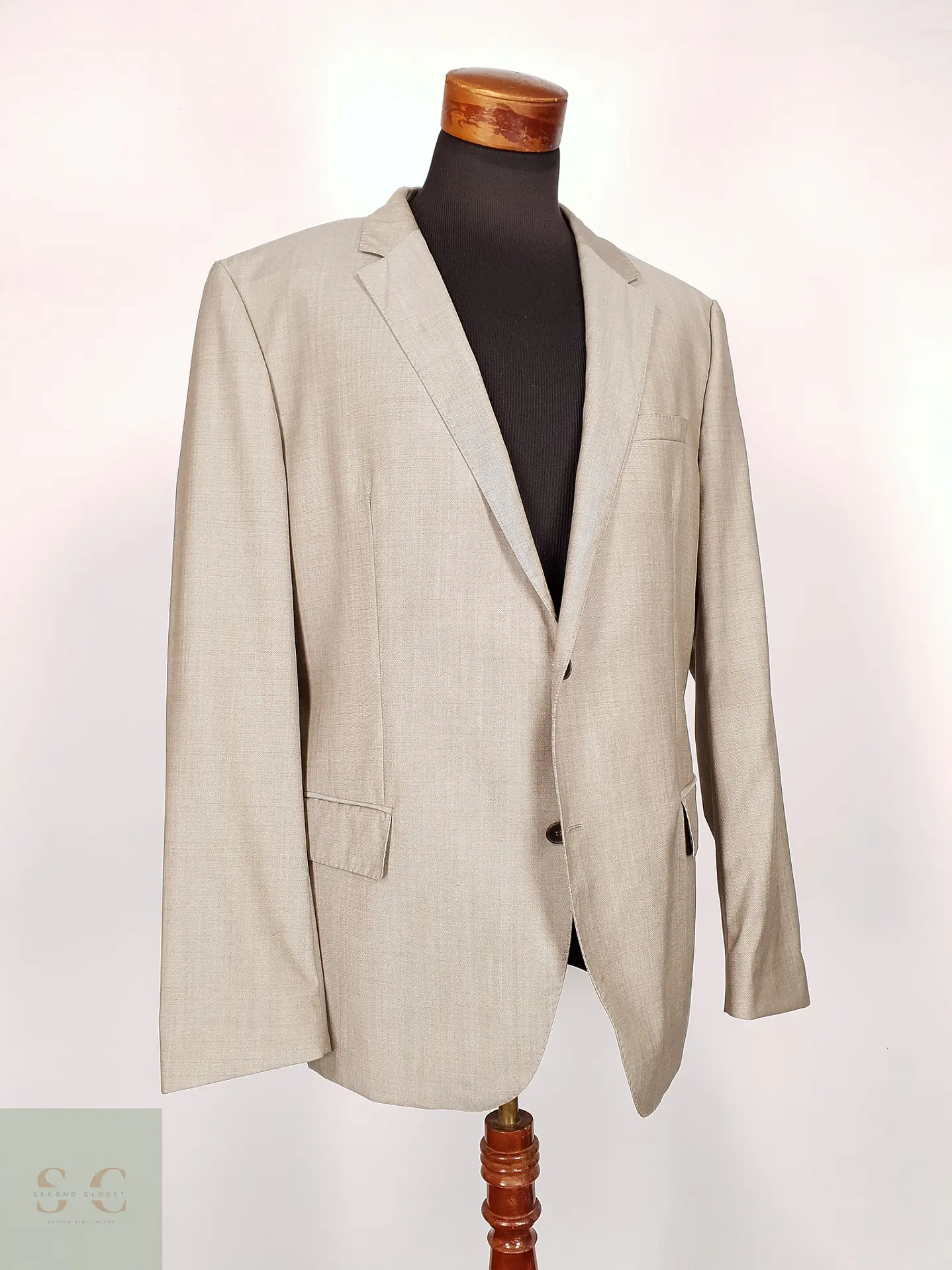 Blazer Hugo Boss Beige – Reda Super 110's – 100% Lana Virgen – Talla 2XL 9