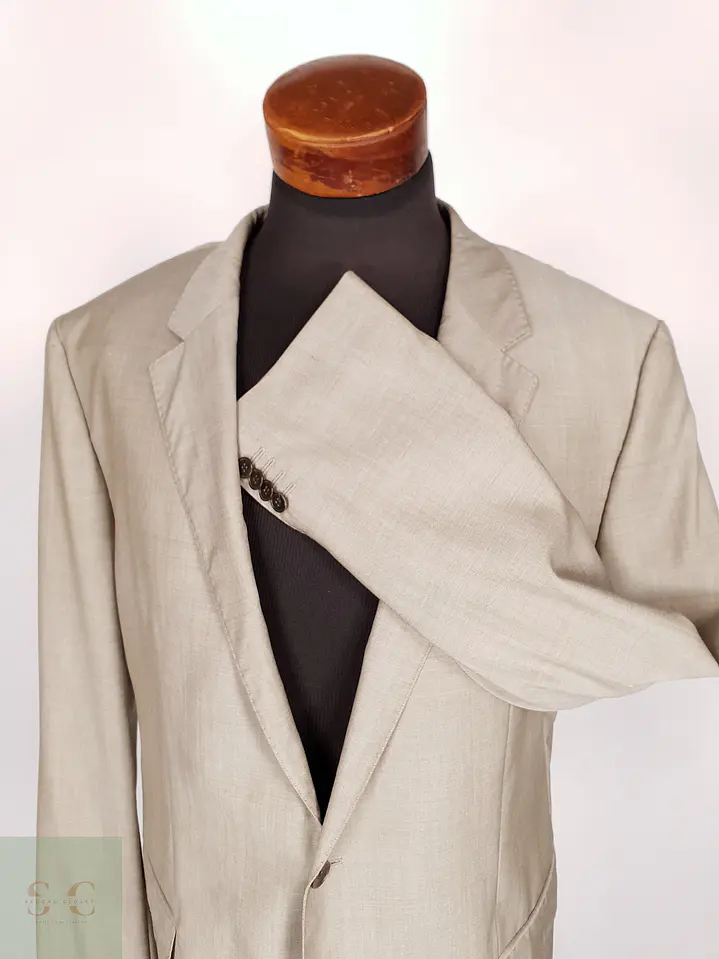 Blazer Hugo Boss Beige – Reda Super 110's – 100% Lana Virgen – Talla 2XL 10