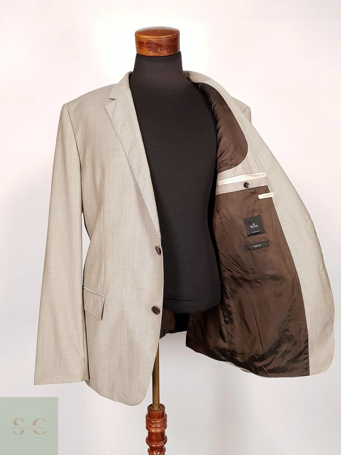 Blazer Hugo Boss Beige – Reda Super 110's – 100% Lana Virgen – Talla 2XL 14