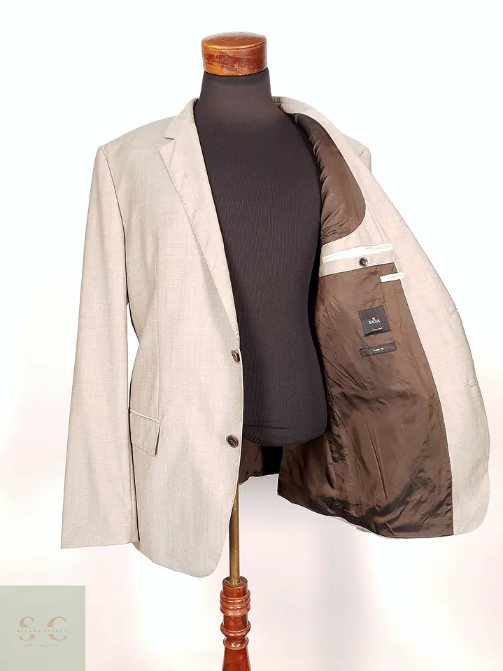 Blazer Hugo Boss Beige – Reda Super 110's – 100% Lana Virgen – Talla 2XL 15