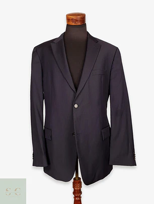Blazer Hugo Boss Azul Negro Rayas – Tessitura Biella – 100% Lana Virgen – Talla XL