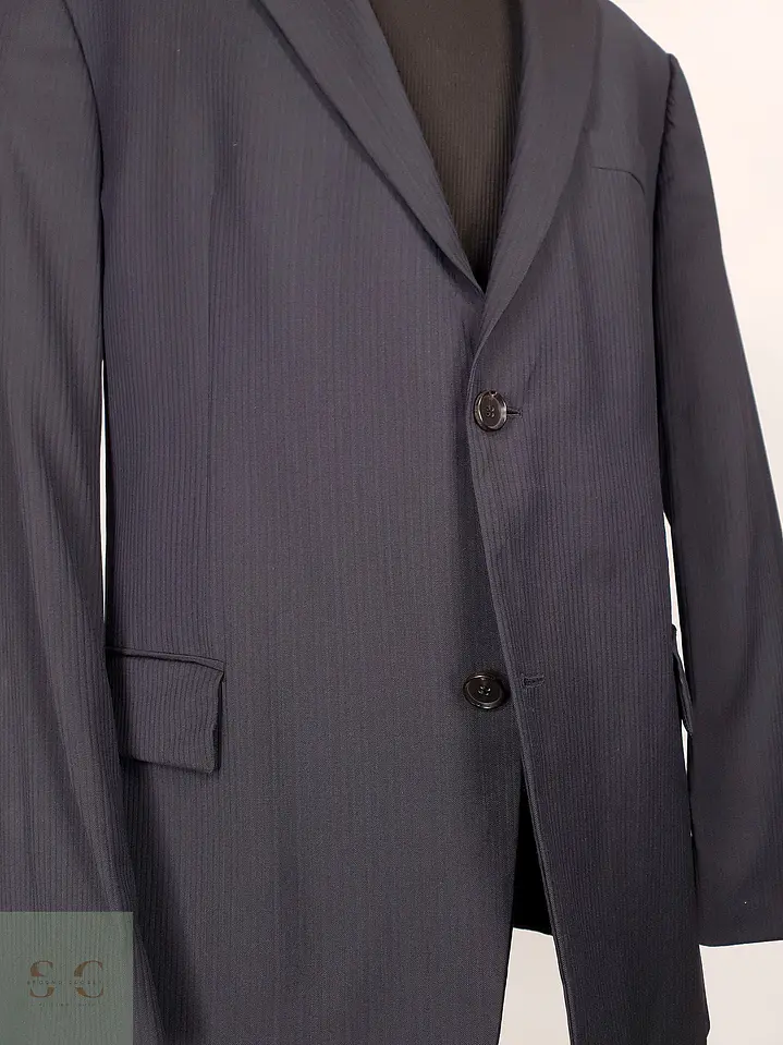 Blazer Hugo Boss Azul Negro Rayas – Tessitura Biella – 100% Lana Virgen – Talla XL 7