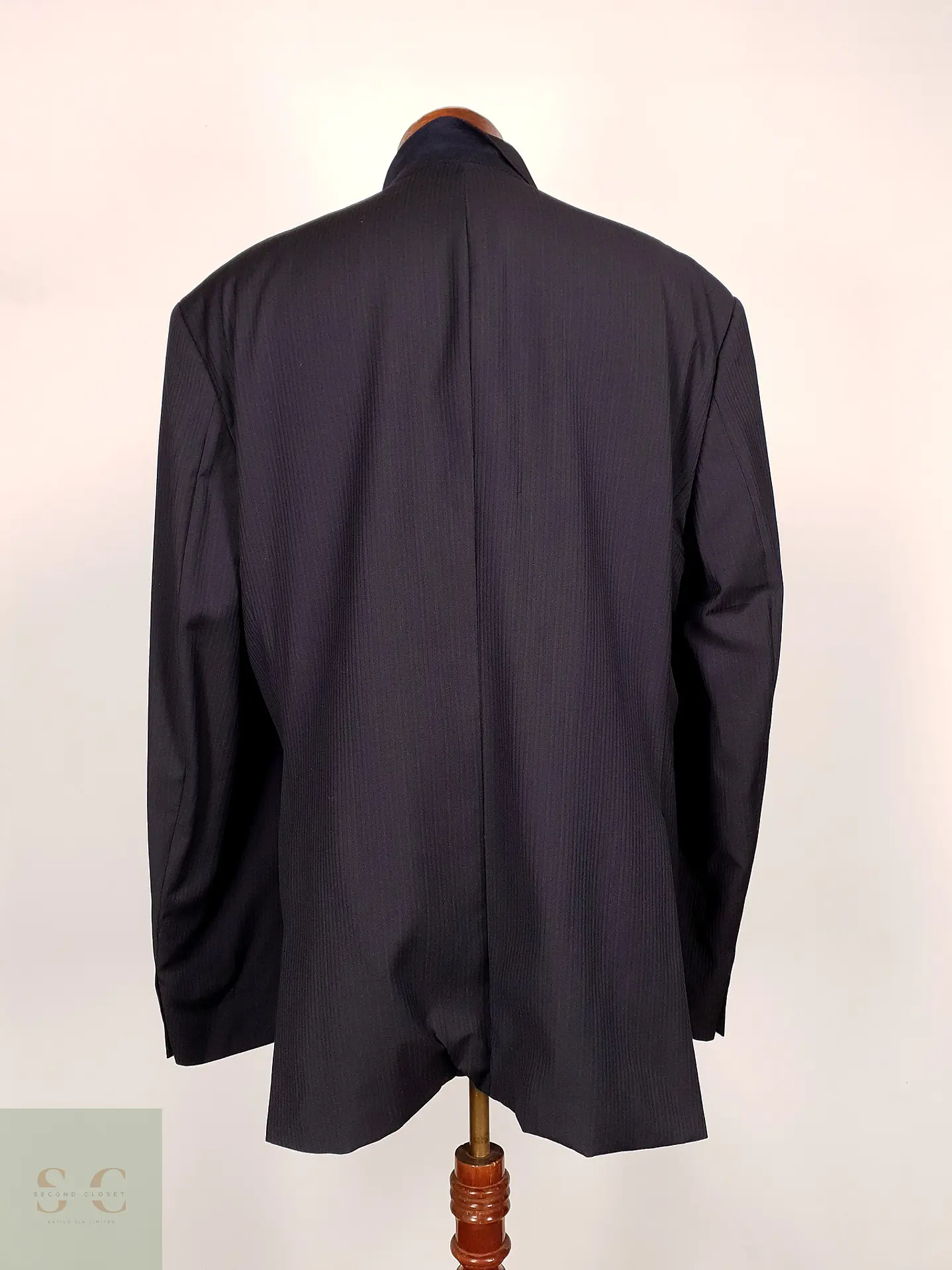 Blazer Hugo Boss Azul Negro Rayas – Tessitura Biella – 100% Lana Virgen – Talla XL 13