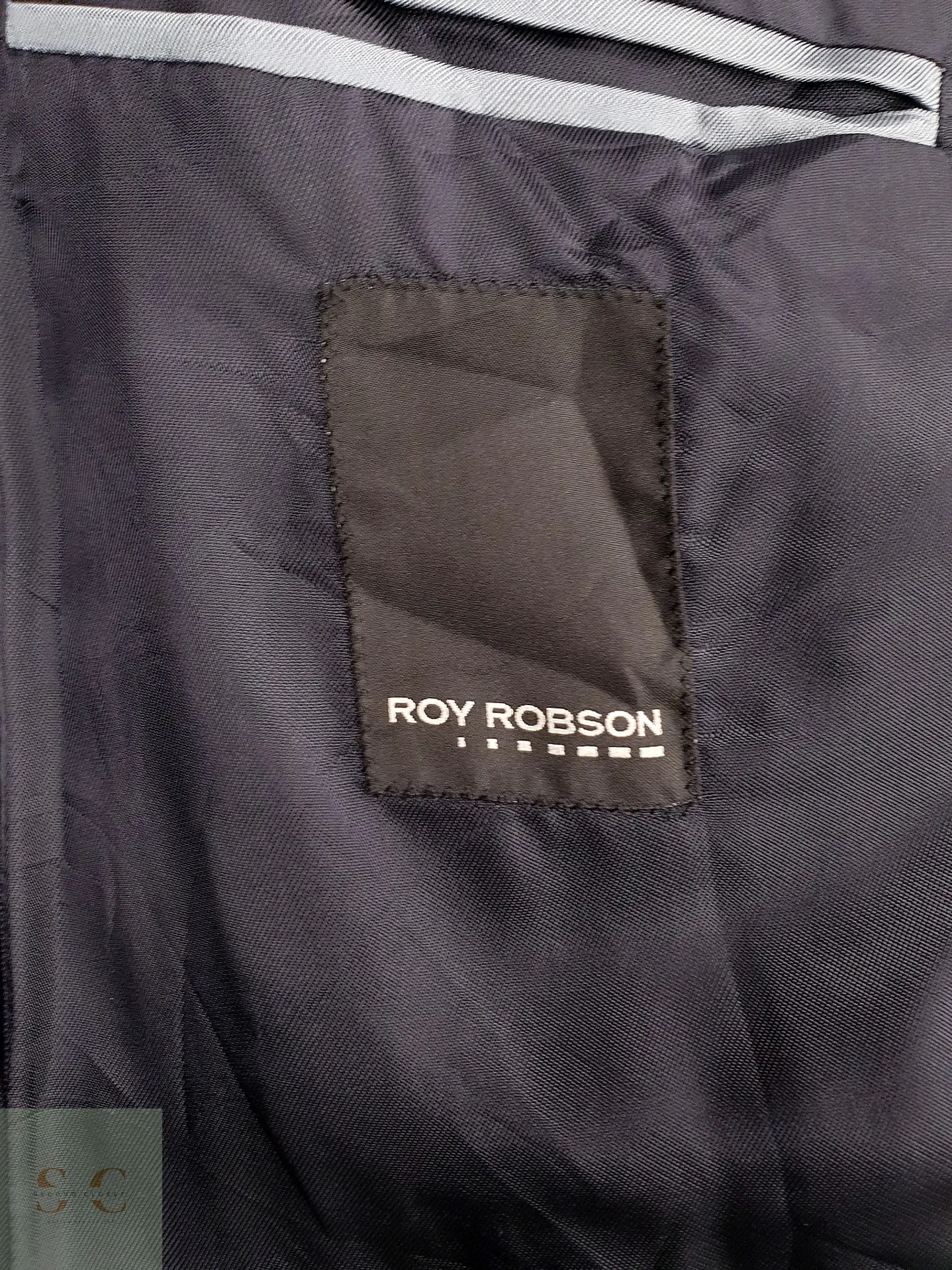 Blazer Roy Robson Azul Rayas Italiano 100% Lana Virgen Talla SM 11