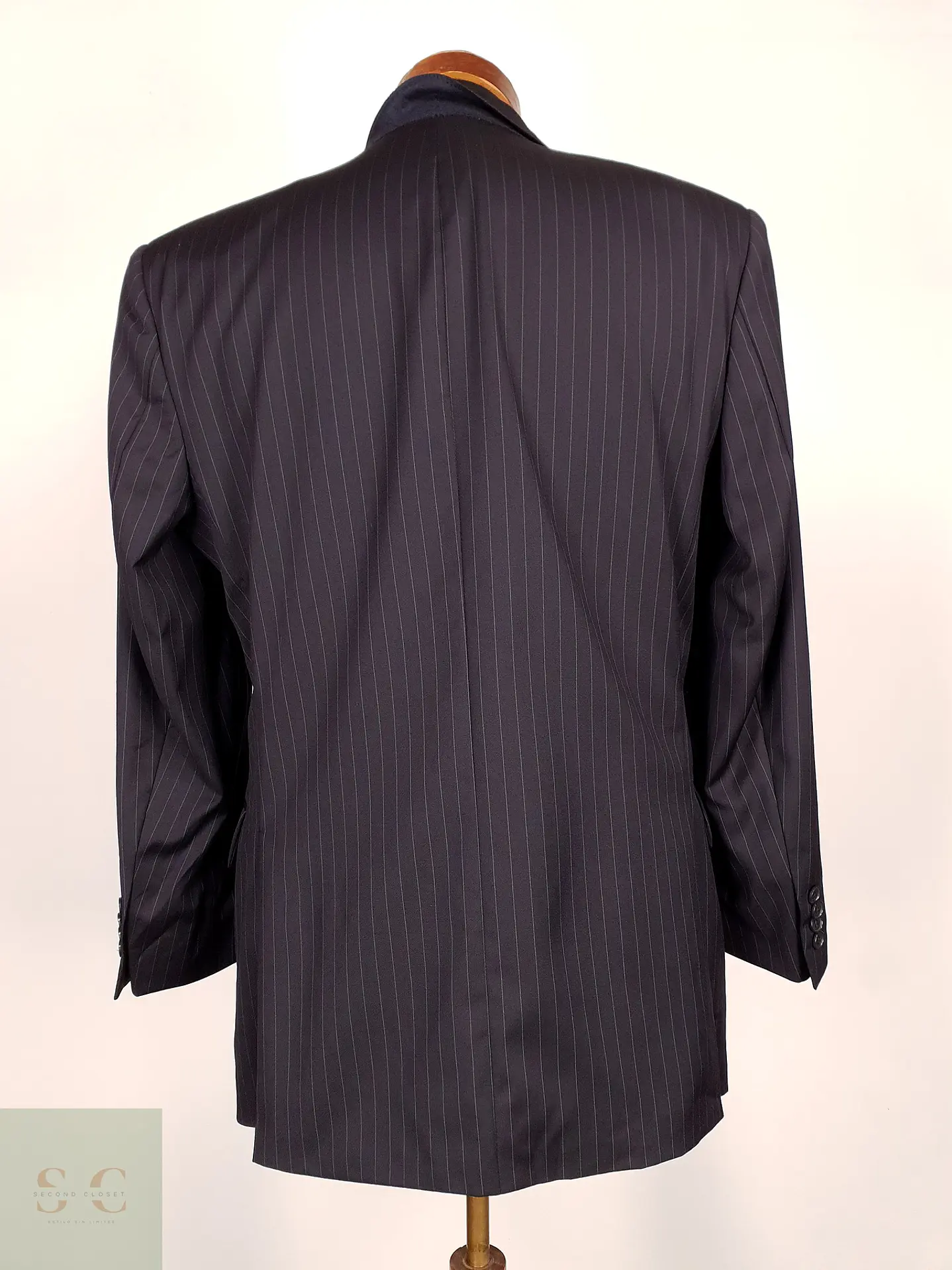 Blazer Roy Robson Azul Rayas Italiano 100% Lana Virgen Talla SM 14