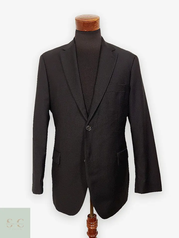 Blazer Hugo Boss negro lana virgen Pasini1 sastrería alemana TALLA M 1