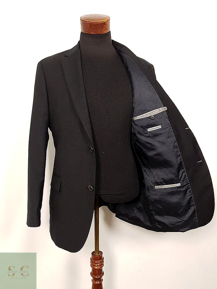 Blazer Hugo Boss negro lana virgen Pasini1 sastrería alemana TALLA M 3