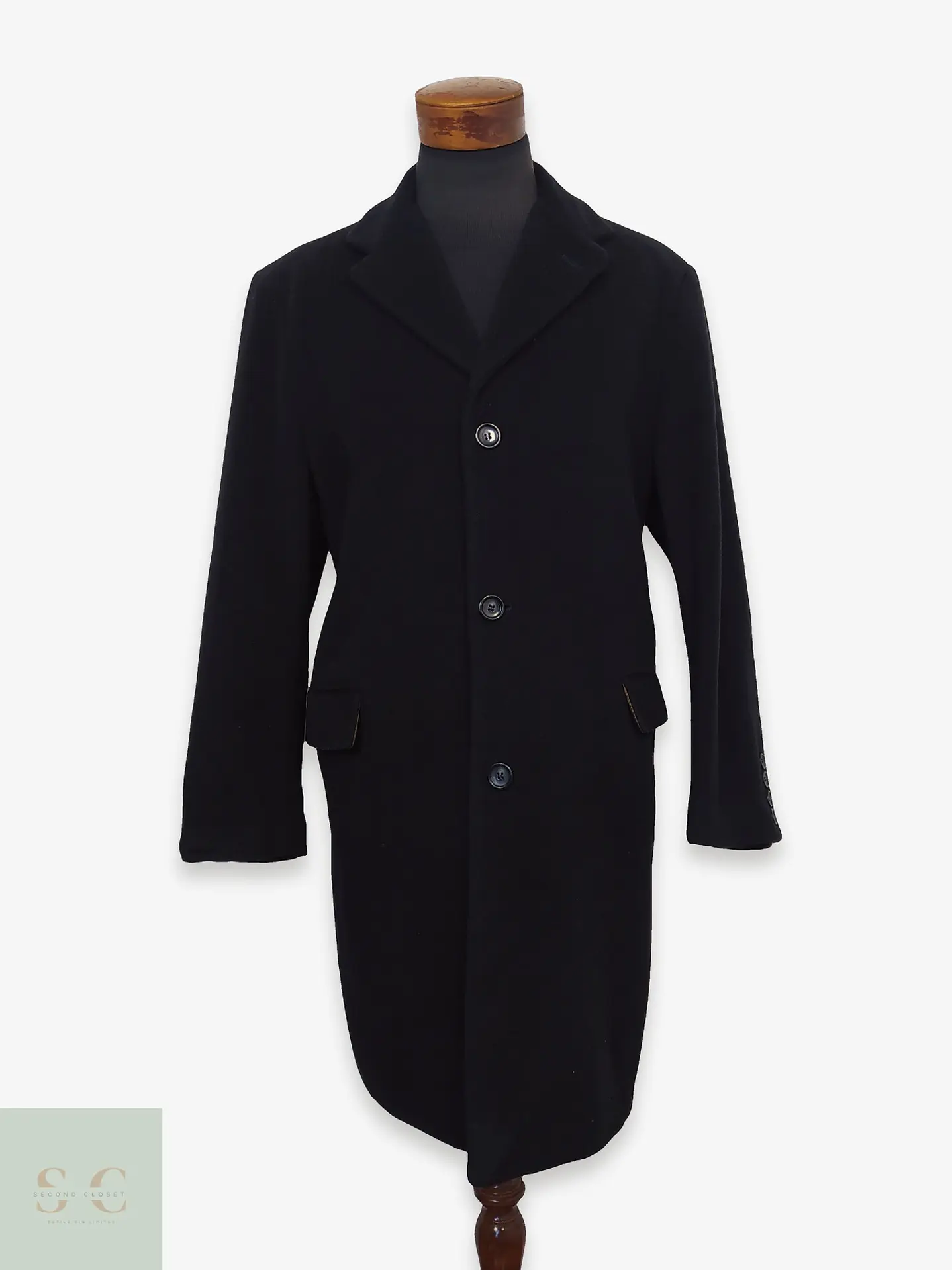 Abrigo elegante clásico Premium PKZ Lana Negro – TALLA LXL 1