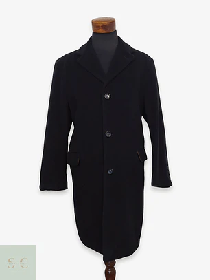 Abrigo elegante clásico Premium PKZ Lana Negro – TALLA LXL