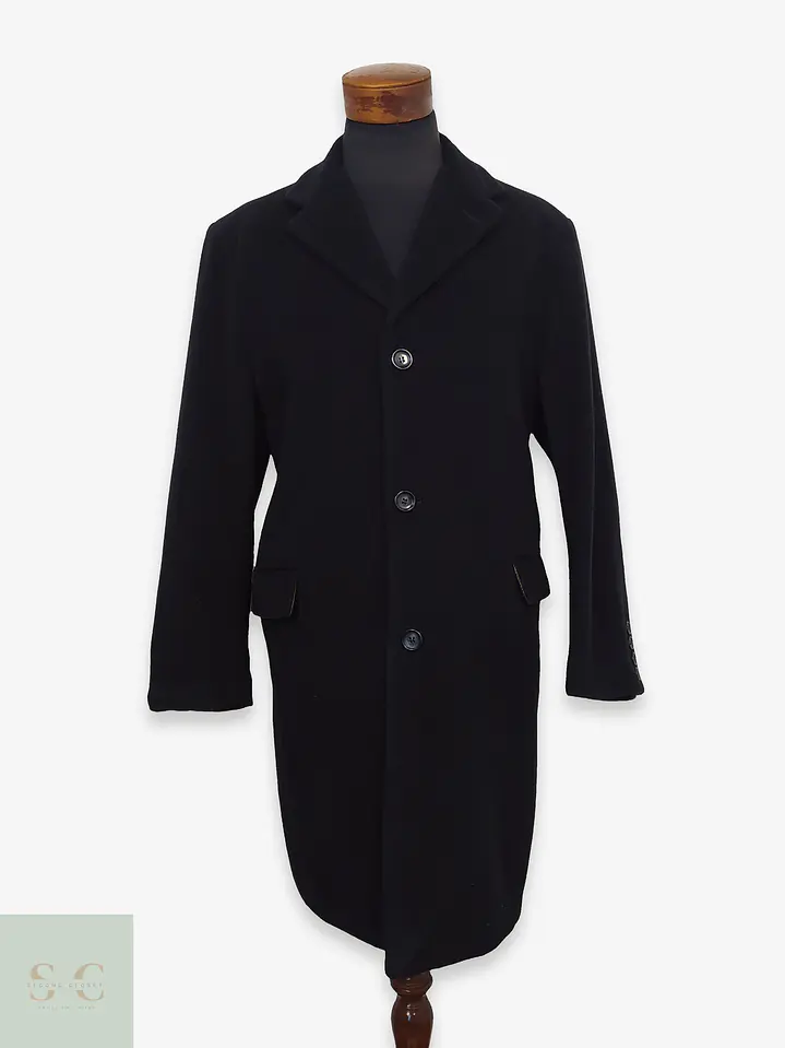 Abrigo elegante clásico Premium PKZ Lana Negro – TALLA LXL 1