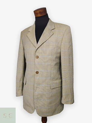 Blazer Hugo Boss Artemis 100% Lana Virgen Microcheck TALLA L