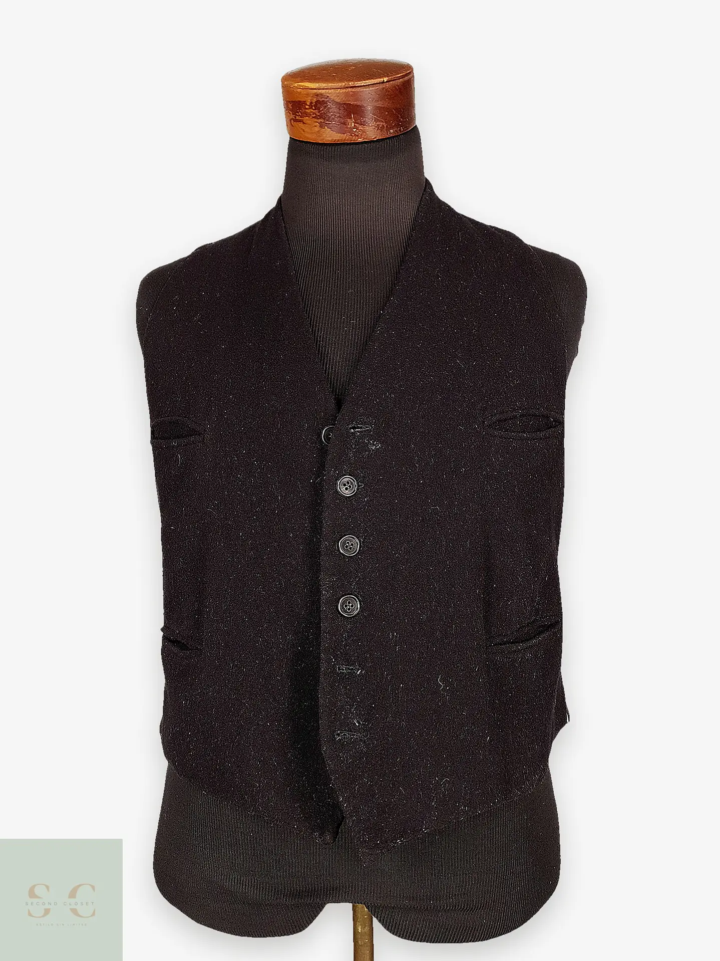 Chaleco Gilet Negro de Lana – Talla S 1