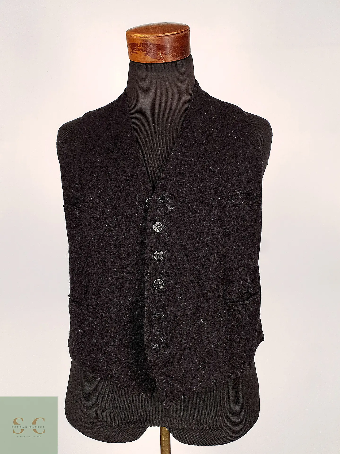 Chaleco Gilet Negro de Lana – Talla S 2