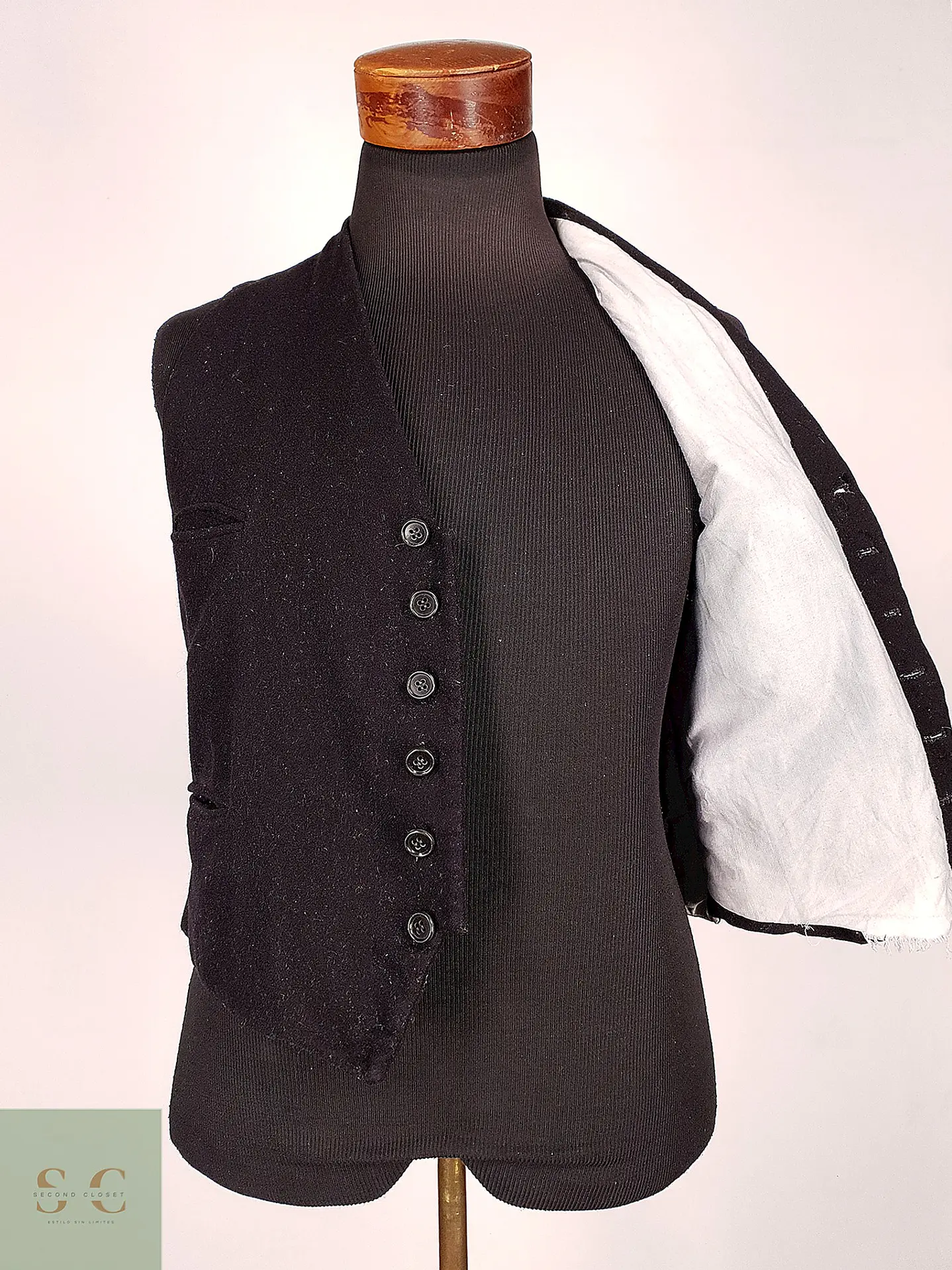 Chaleco Gilet Negro de Lana – Talla S 4