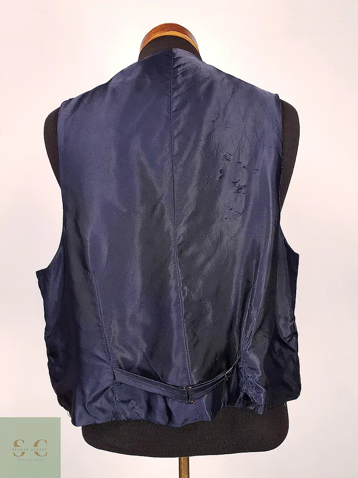 Chaleco Gilet Azul Marino de Lana con Rayas – Talla XL 3