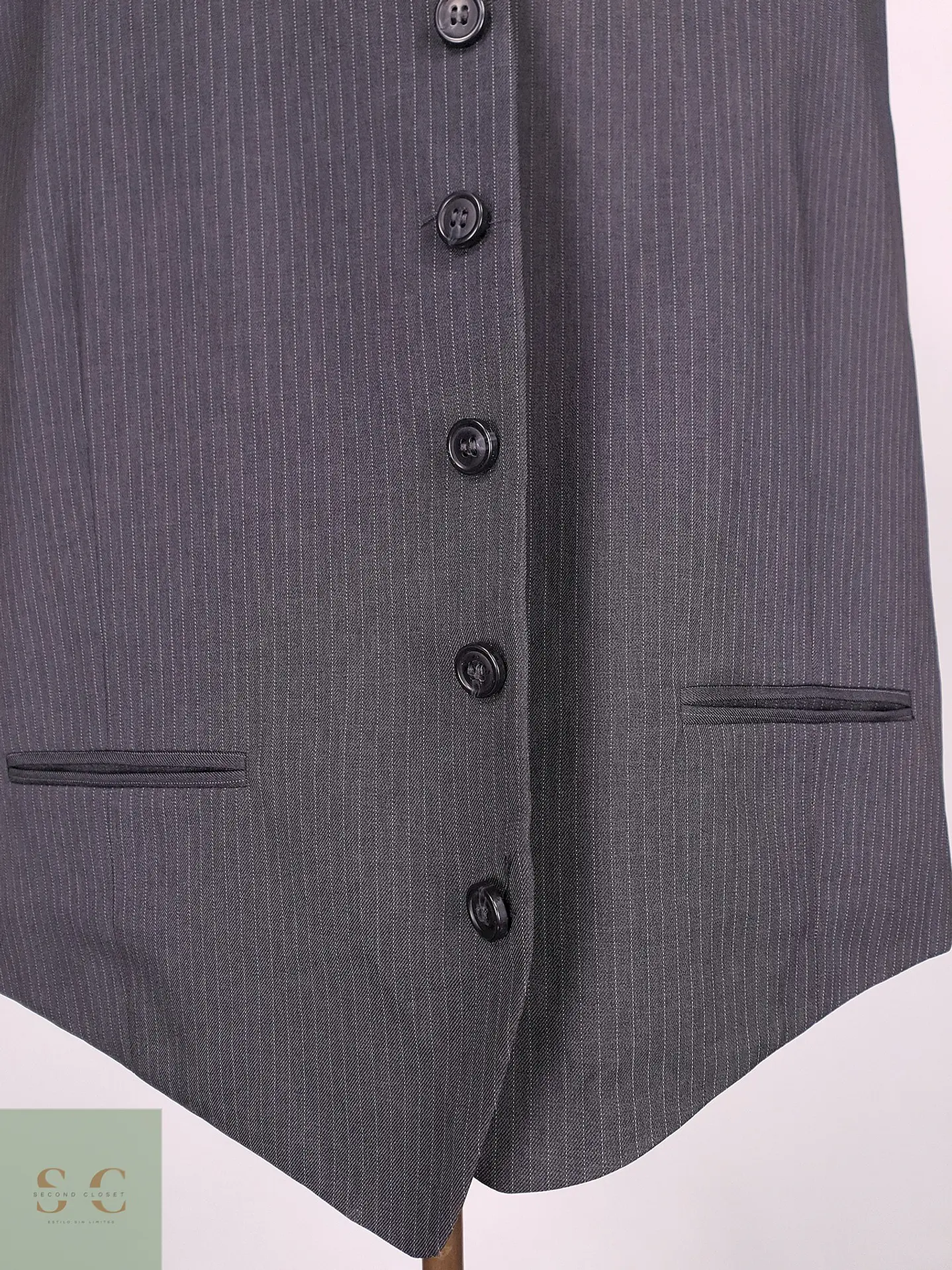 Chaleco Gilet C&A Plomo a Rayas – Talla LXL 5