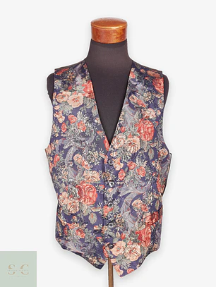 Chaleco Gilet Theo Kollin Diseño Flores Talla LXL