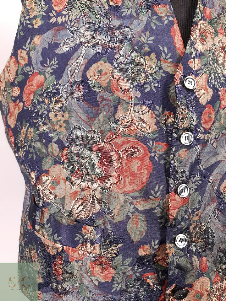 Chaleco Gilet Theo Kollin Diseño Flores Talla LXL 3