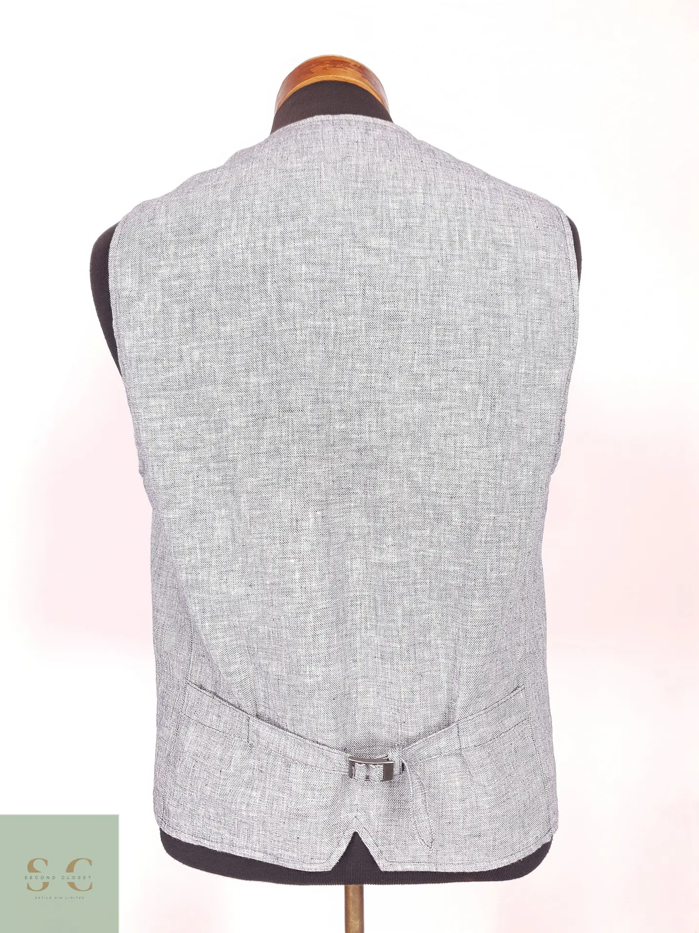 Chaleco Gilet Calamar Celeste Lino Algodón Talla SM 4
